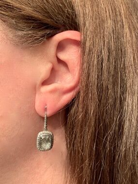 1 Single David Yurman Albion Prasiolite & Diamond Earring